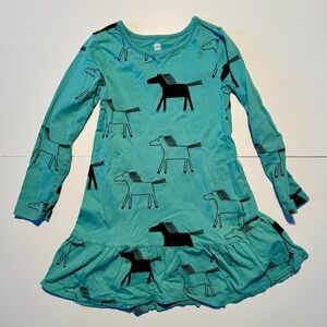 Tea Collection Turquoise Horse Pattern Dress
